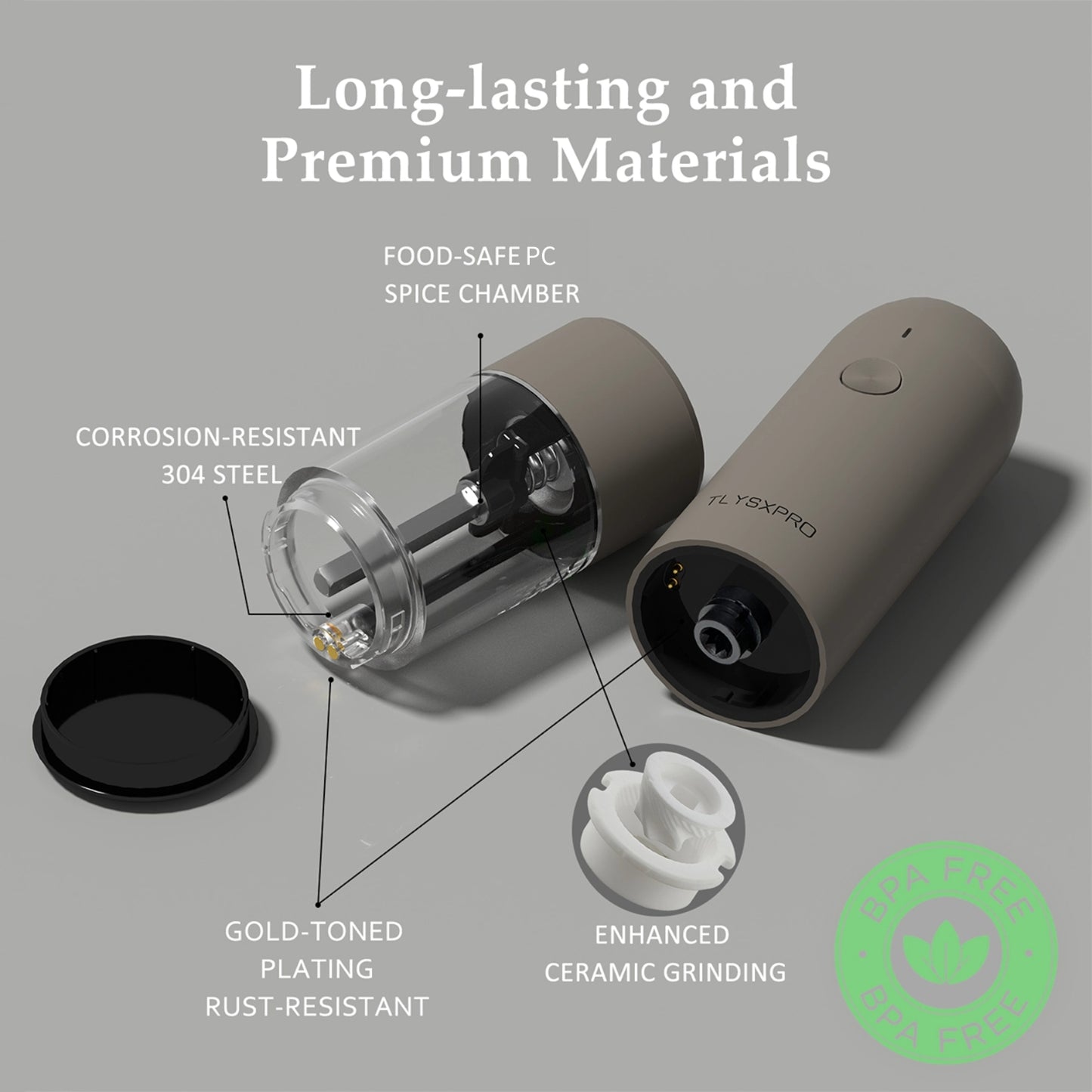 Aurevit Adjustable Electric Pepper Mill