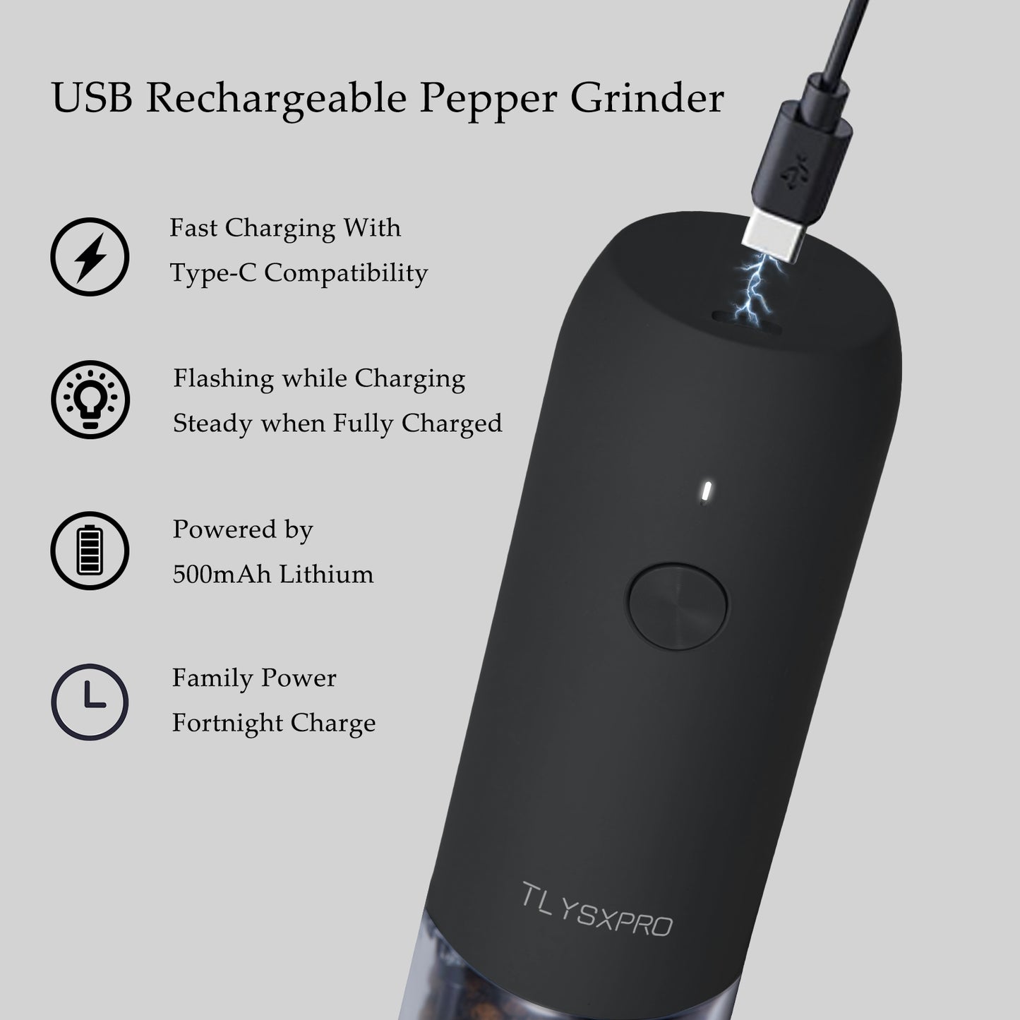 Aurevit Adjustable Electric Pepper Mill