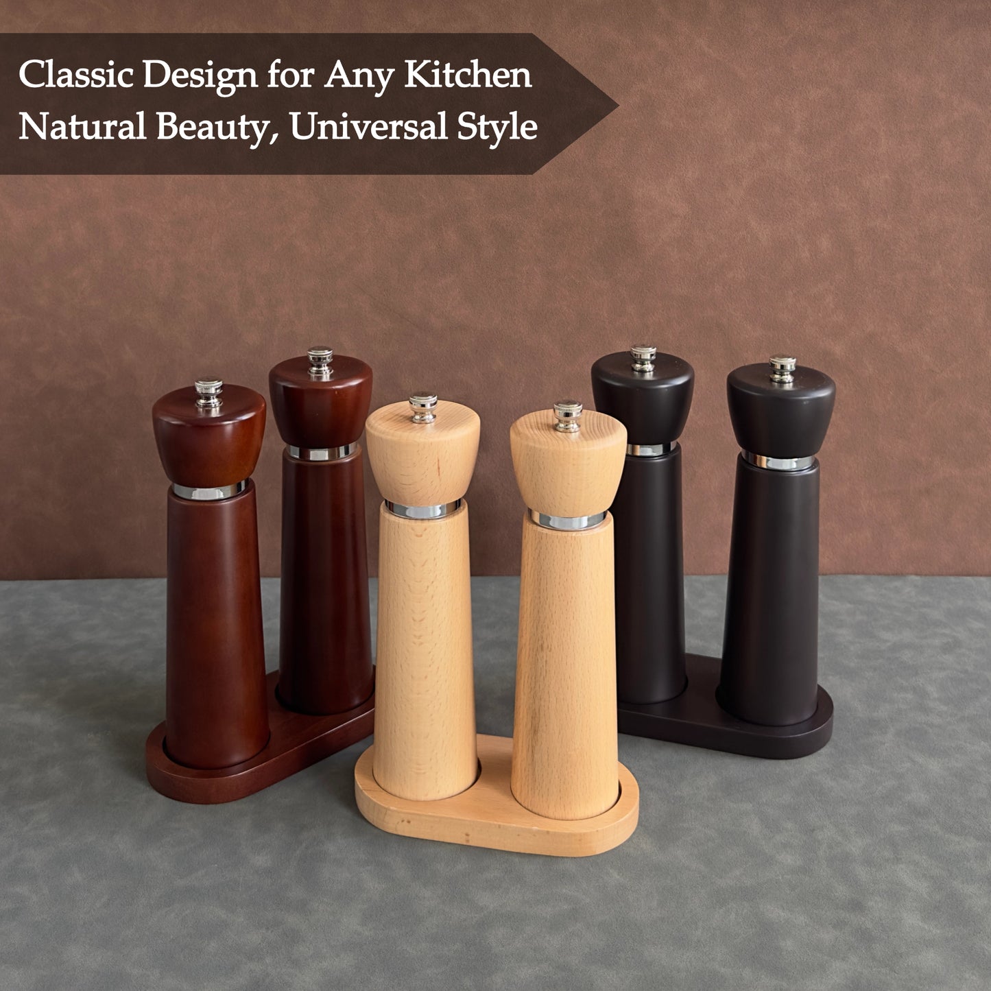 Aurevit Korlo Wooden Salt and Pepper Grinder Set