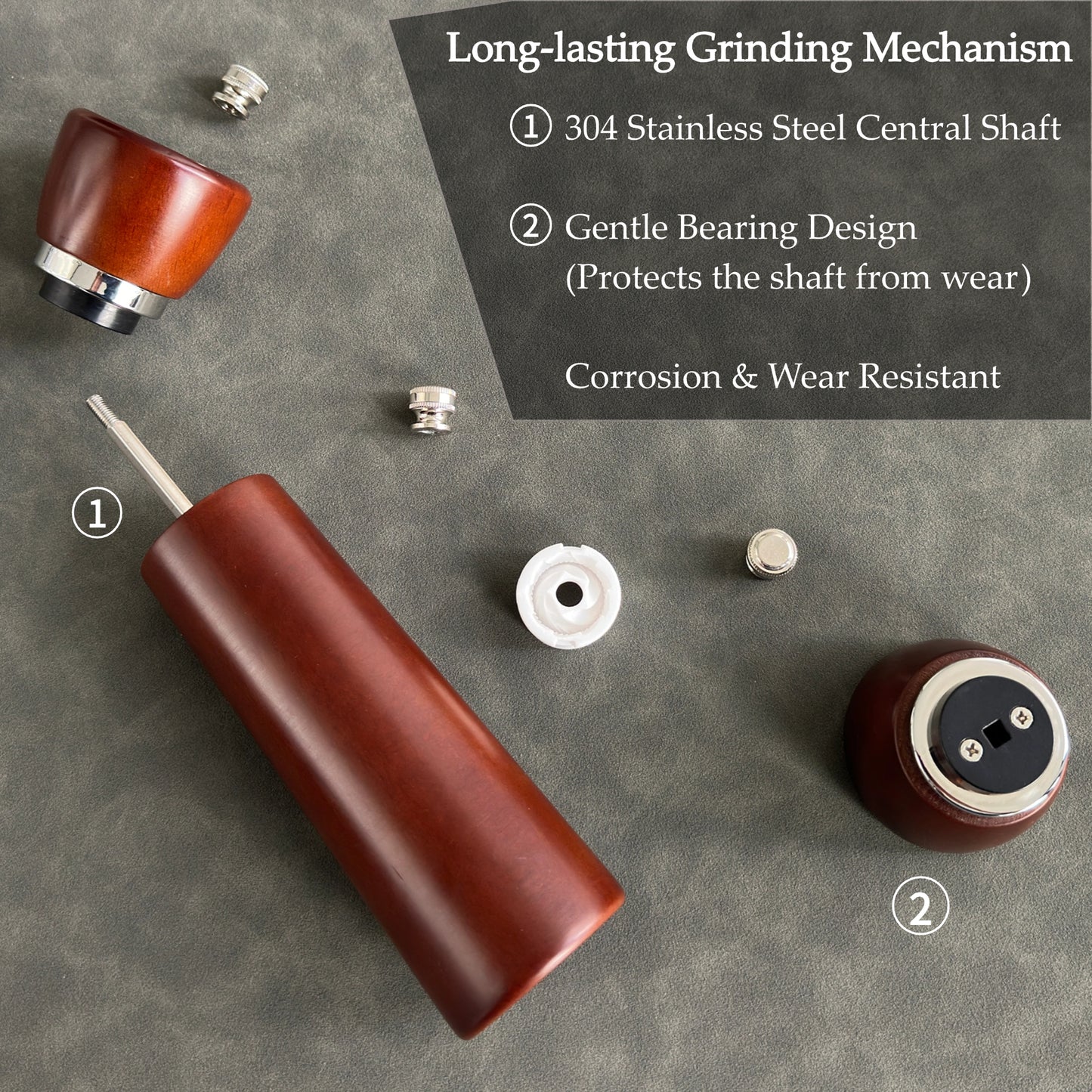 Aurevit Korlo Wooden Salt and Pepper Grinder Set