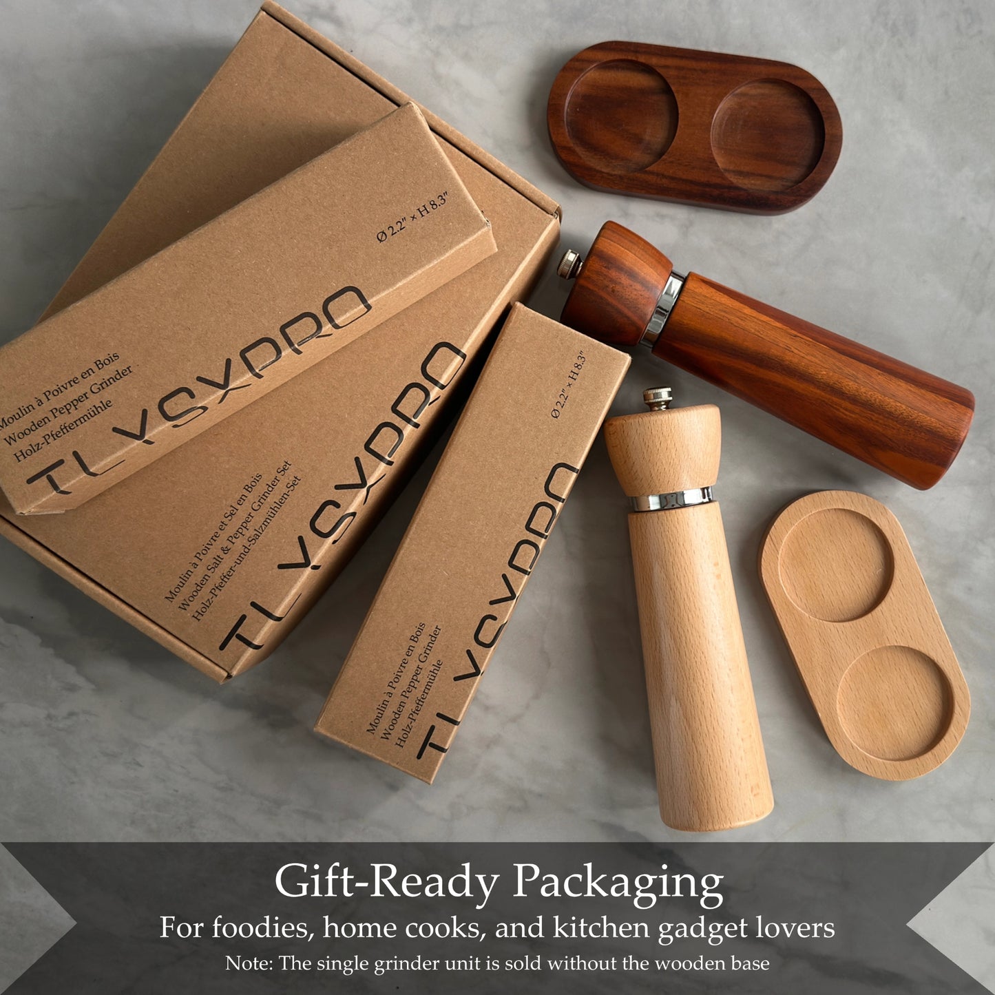 Aurevit Korlo Wooden Salt and Pepper Grinder Set