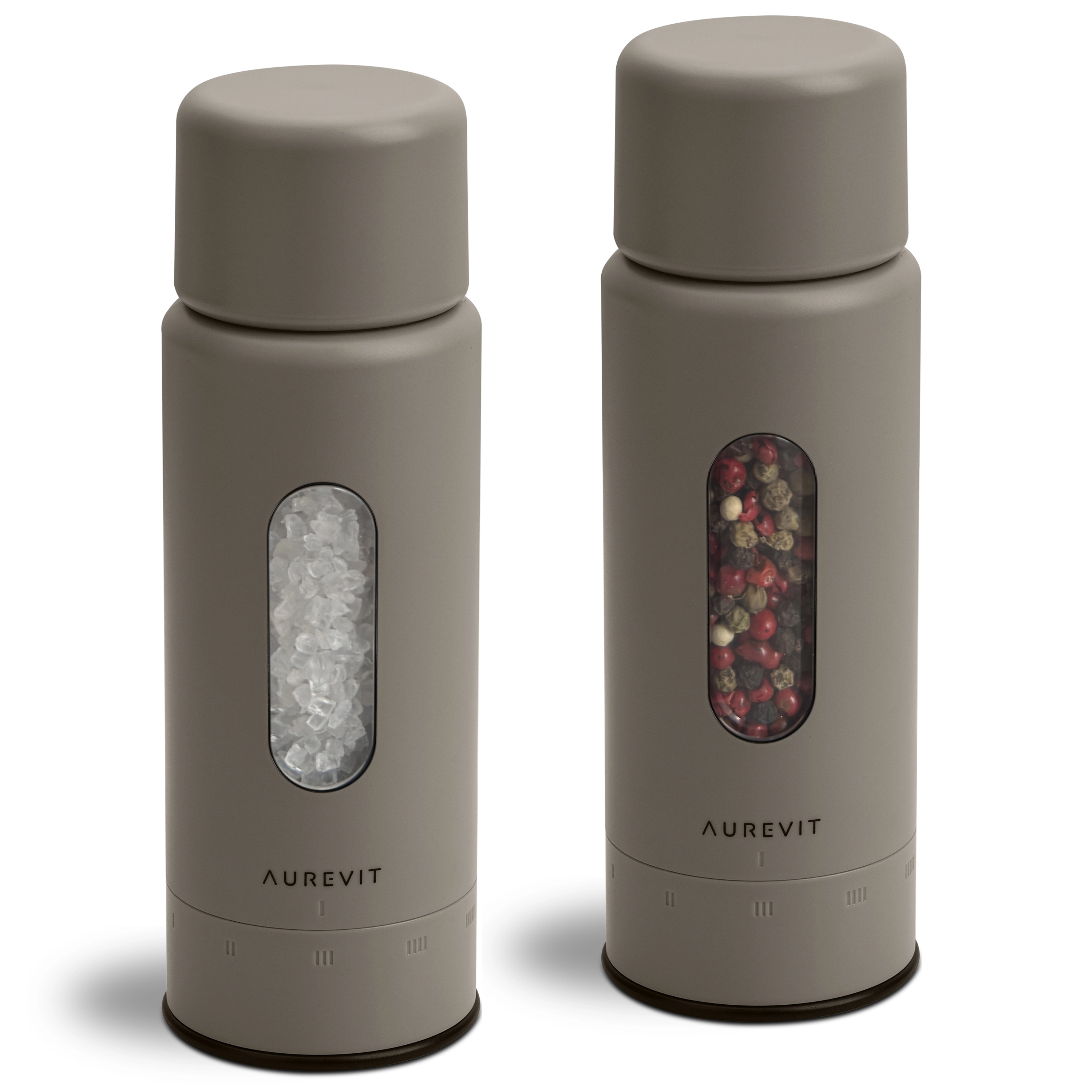 Pureum - Salt And Pepper Grinder Set Manual, Ceramic/Stainless Steel Core