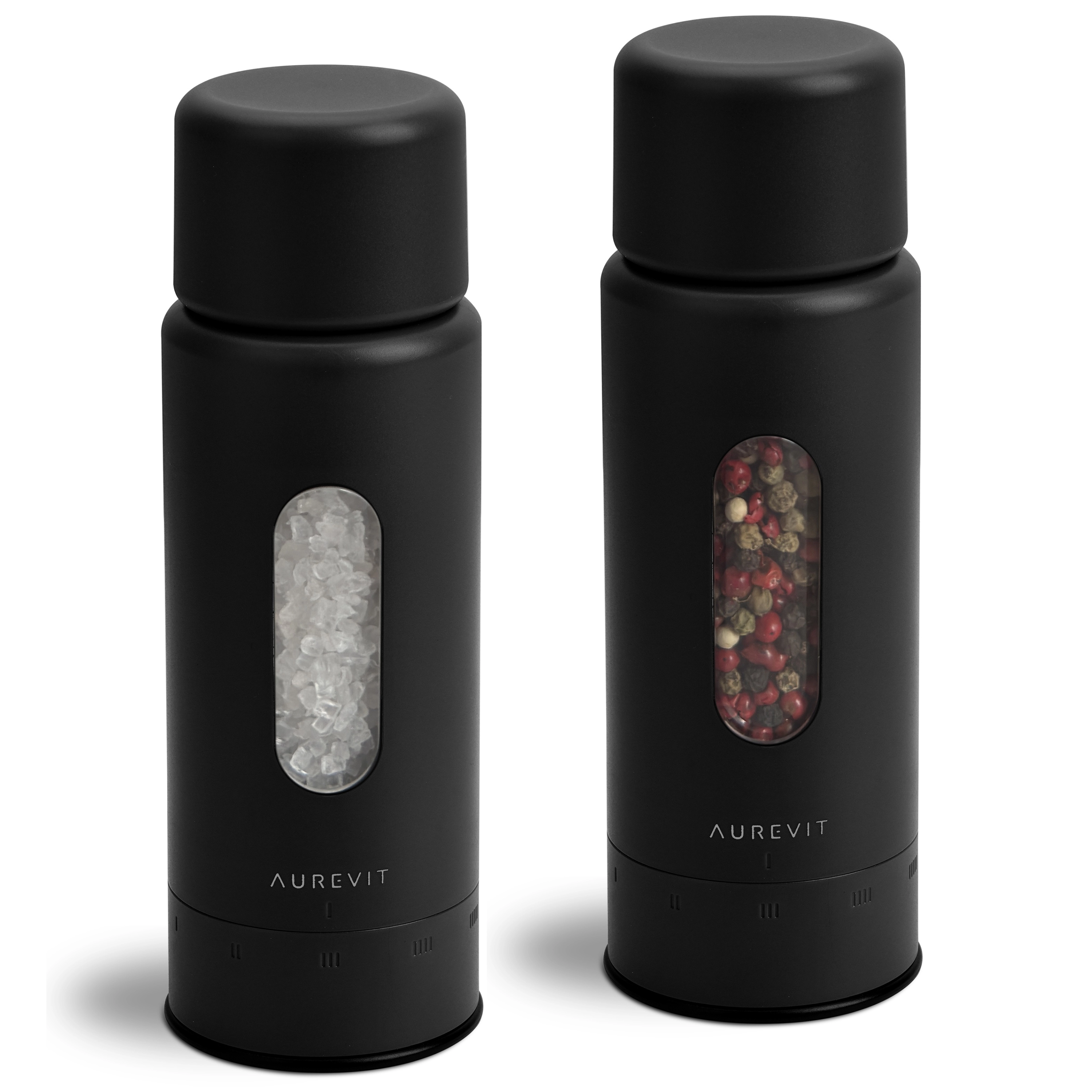 Pureum - Salt And Pepper Grinder Set Manual, Ceramic/Stainless Steel Core