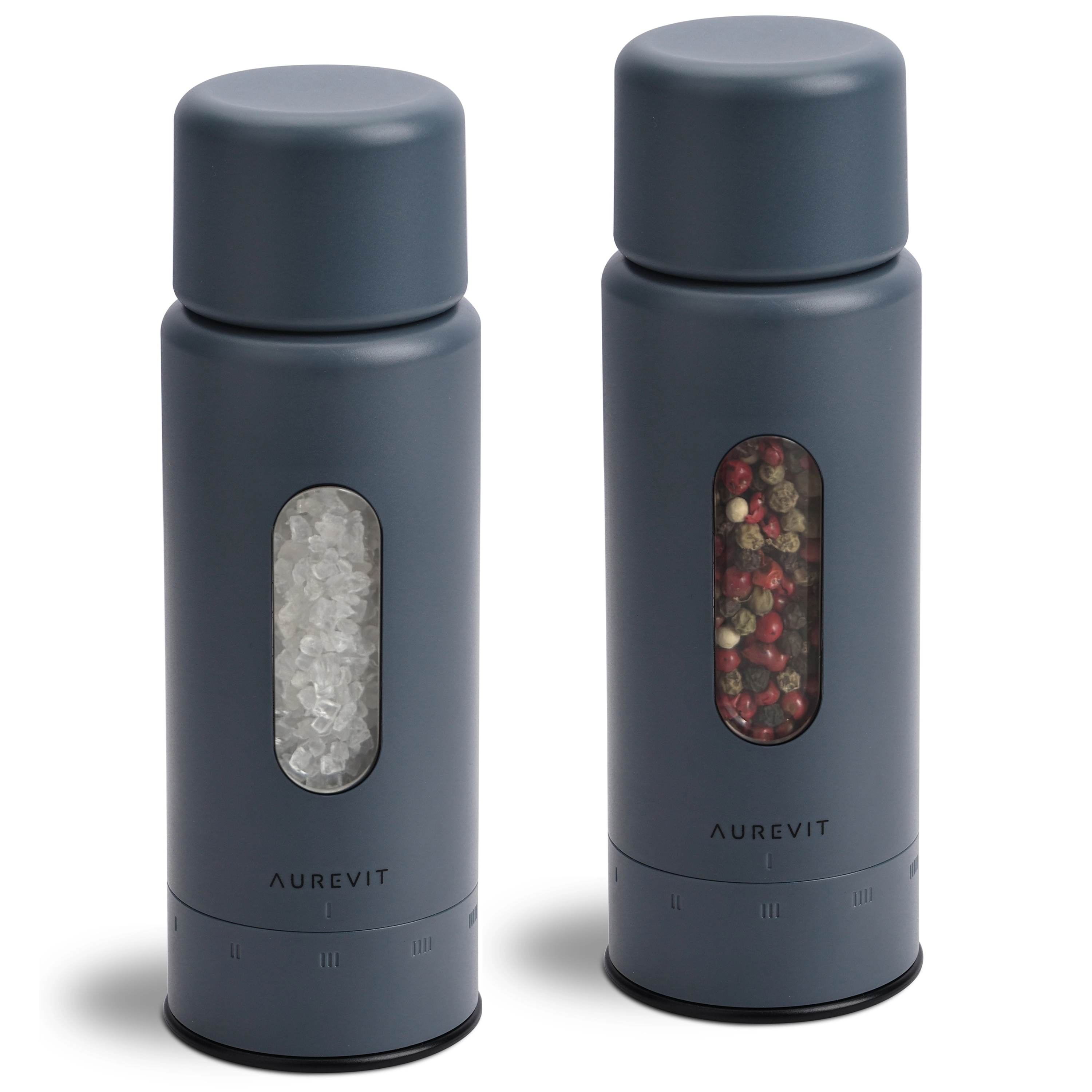 Pureum - Salt And Pepper Grinder Set Manual, Ceramic/Stainless Steel Core