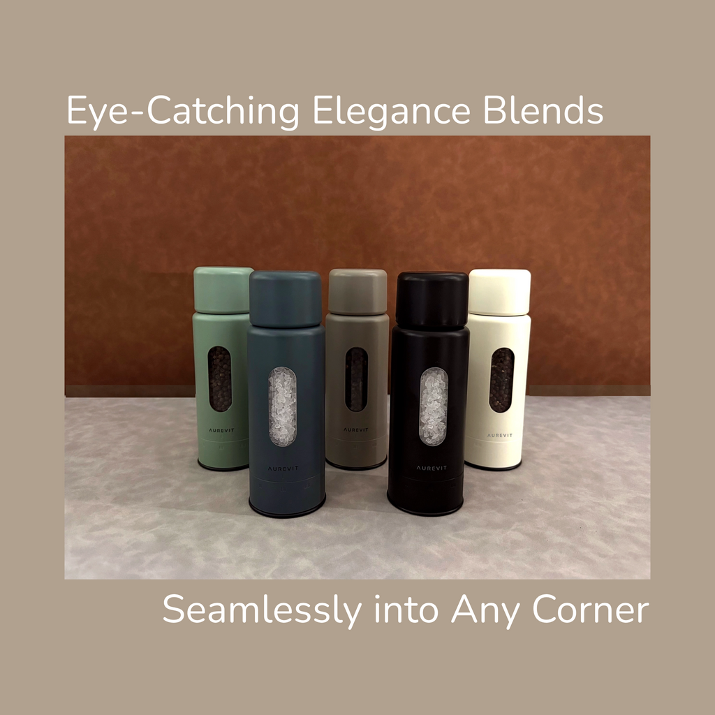 Pureum - Salt And Pepper Grinder Set Manual, Ceramic/Stainless Steel Core