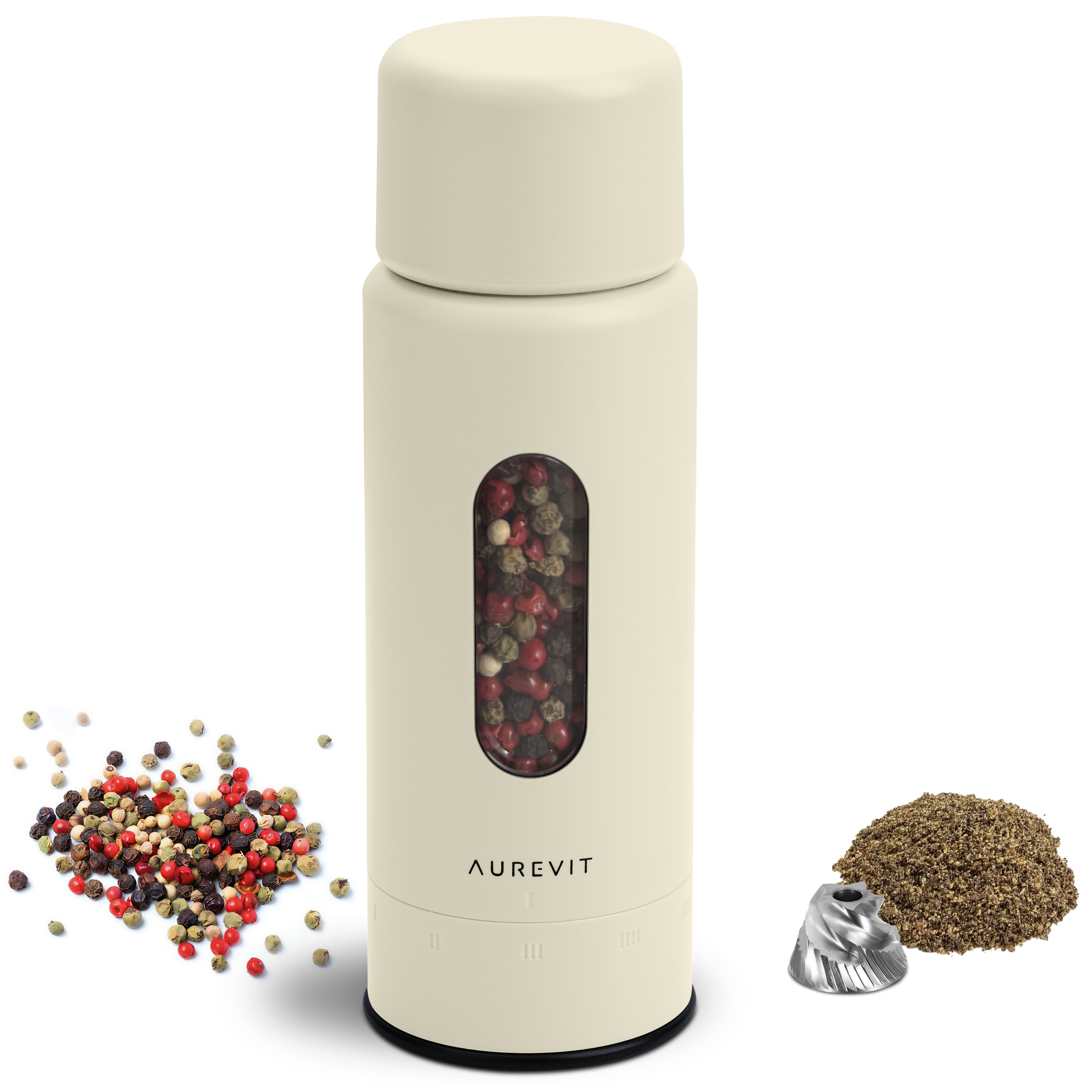 Pureum - Manual Pepper Grinder, Single Pepper Mill with 420 Stainless Steel Core