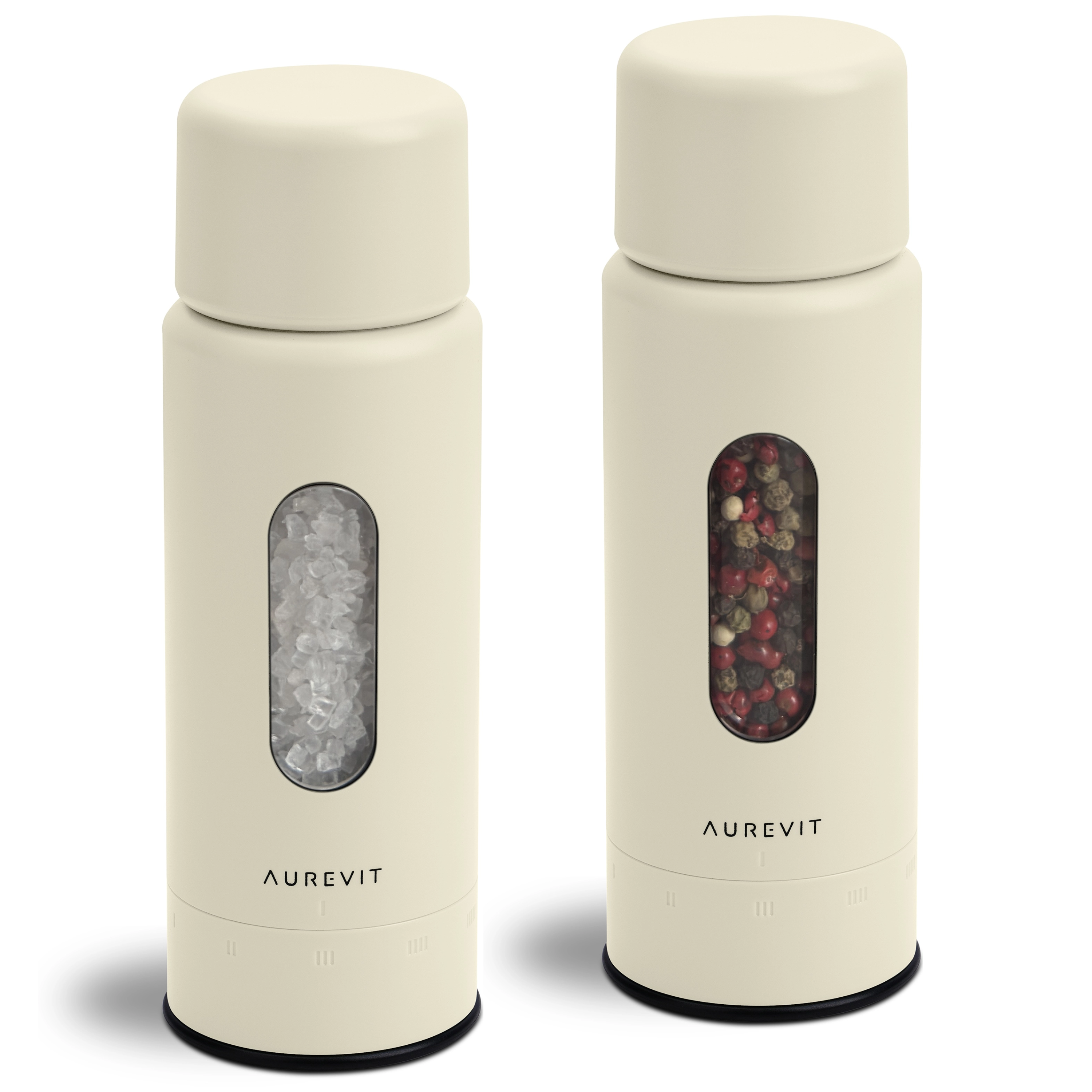 Pureum - Salt And Pepper Grinder Set Manual, Ceramic/Stainless Steel Core