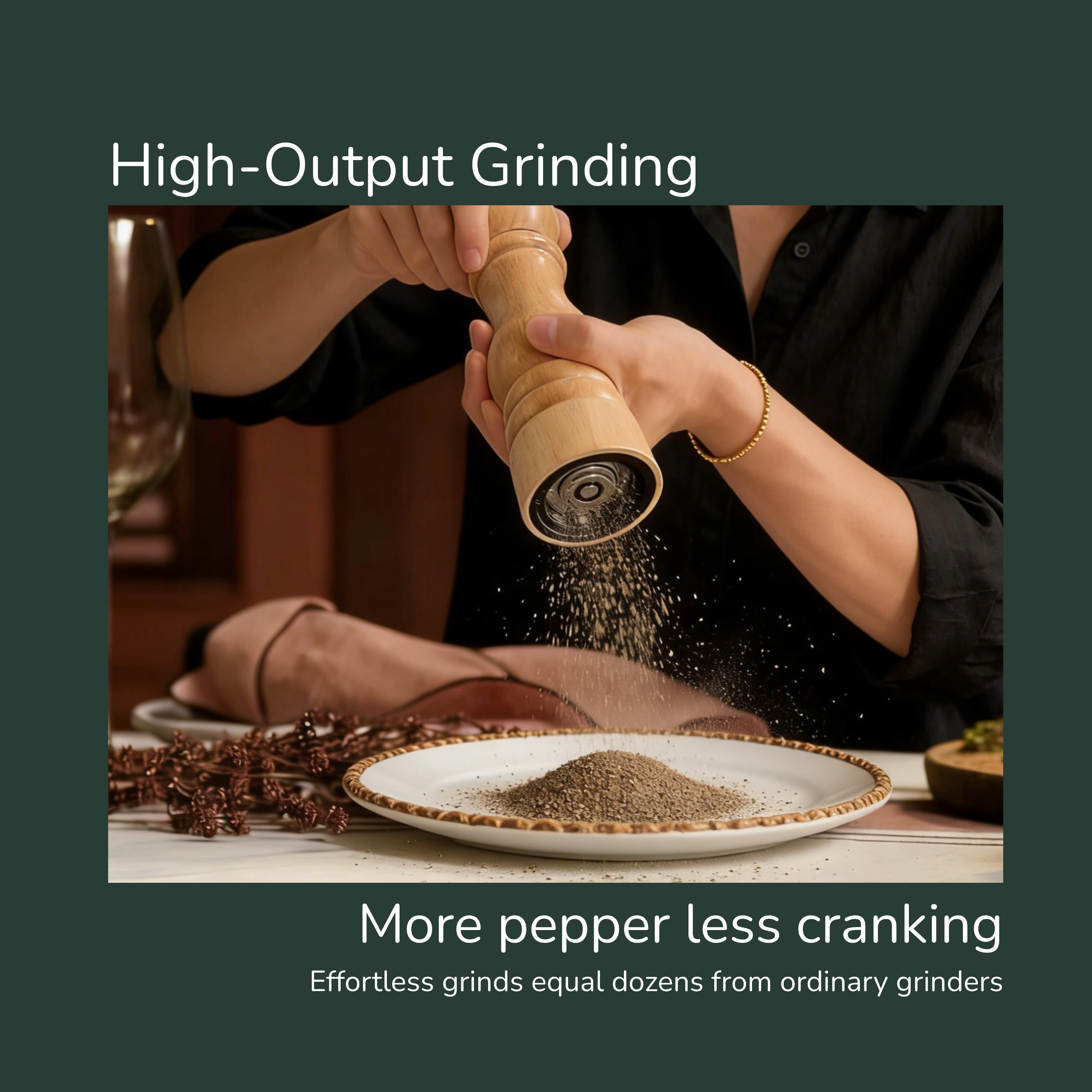 Graino Wooden Salt and Pepper Mill Set